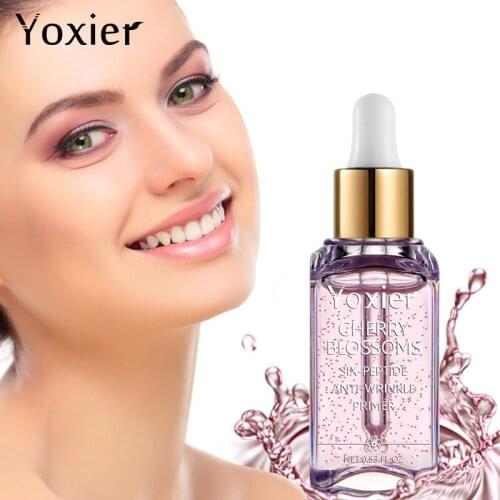 Yoxier Cherry Blossoms Makeup Primer Serum Moisturizing Locking Water Obedience Nourishes Hyaluronic Acid Makeup Skin Care 15ml
