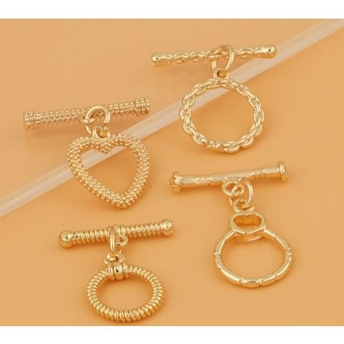 HAOSAW 2Pcs OT Clasps/Necklace & Bracelet Parts/Hand Made/Genuine Gold Plating/Connectors/Jewelry Accessories/DIY Making