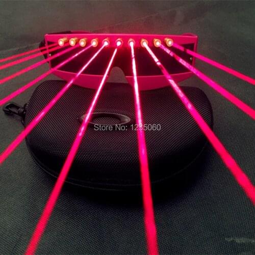 Dazzle beautiful pink ladies with laser laser shining glasses DJ show womens team dance shine glasses props