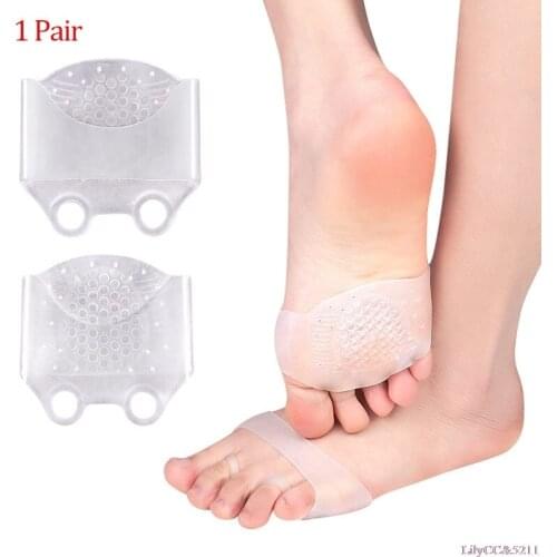 1 Pair Silicone High Heel Shoes Pads Forefoot Half Yard Invisible Gel Insoles Anti-pain Forefoot Cushion Half Size Pad
