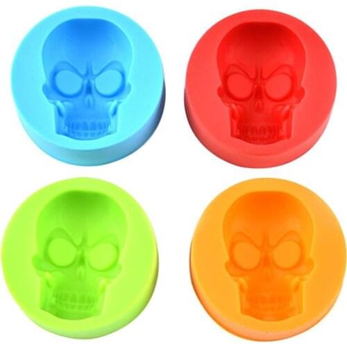 1PC 3D Skull Silicone Ice Cube Maker Form For Ice Candy Cake Pudding Chocolate Molds Ice Mold Square Shape Trays Molds M522