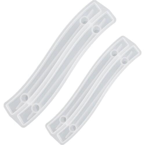 2 Pcs Tray Handle Silicone Molds Crystal Clear Epoxy Resin Mold Bending Tray Handle Mould for DIY Crafts Jewelry Making