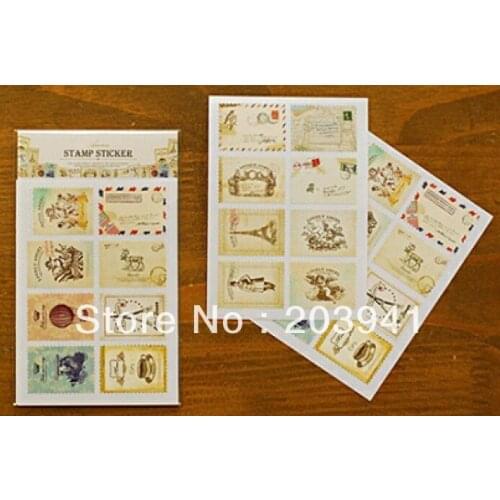 2pcs/pack Vintage Eiffel Tower Series Stamp Paper Diary Sticker For Decoration Diary Scrapbooking