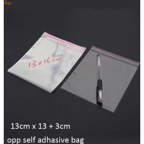 2018 500pcs/lot 13x13+3cm Clear Opp Self Adhesive Packaging Bags For Magazines, Newspapers, Photos, Cds, Bread, Popcorn, Nuts