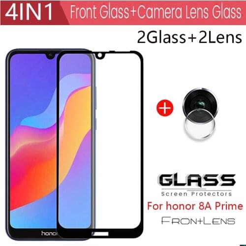 4-in-1 Camera + Tempered Glass For Huawei honor 8A Prime Screen Protector Glass On Huawei honor 8A Prime protective Glass