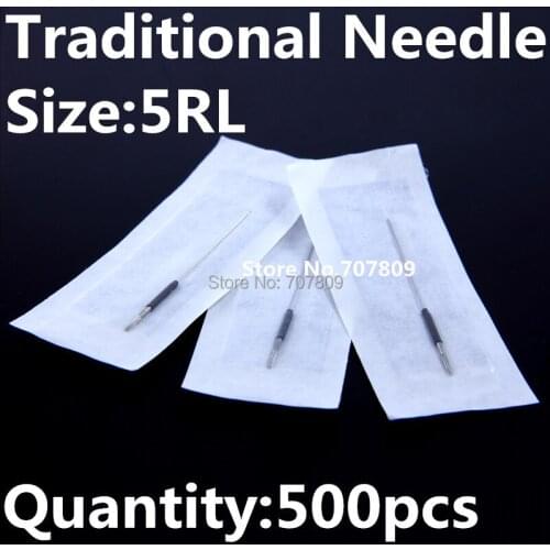 500pcs Makeup Needles 5RL Sterilized Makeup Eyebrow Needles for Tattoo makeup machine Free Shipping