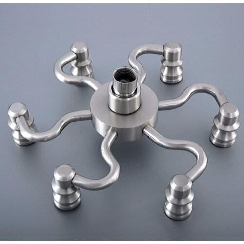 8" inch Nickle Brushed Brass Six Claw Bath Rainfall Rain Bathroom Shower Head Bathroom Accessory (Standard 1/2") msh269