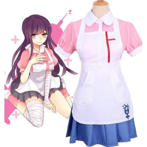 Anime Danganronpa Mikan Tsumiki Cosplay Costume Carnival Ultimate Nurse Cafe Maid Uniform Halloween Costumes For Women Gift