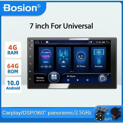 4GB+64GB 2 din car radio gps android 10 car stereo player recorder Radio Tuner GPS Navigation support SWC BT WIFI DSP autoplay