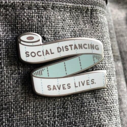 Social Distancing Saves Lives Enamel Pin Laple Pins Badge Brooch (In Stock)