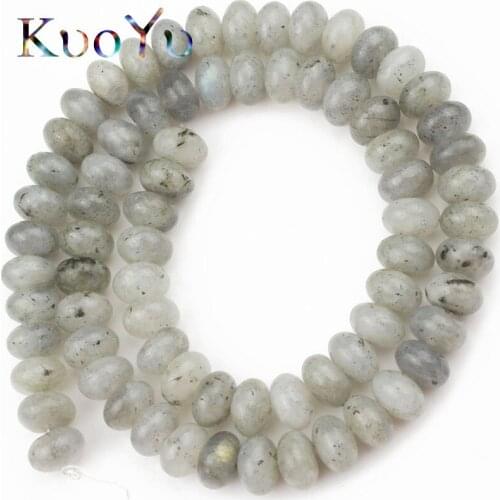 Natural Gray Labradorite Stone Beads Rondelle Loose Spacer Bead For Jewelry Making 4/6/8mm 15" DIY Earring Bracelet Accessories