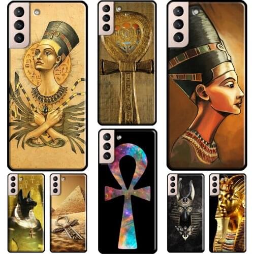 Egypt Nefertiti Anubis Ankh Case For Samsung Galaxy S10 S8 S9 Note 10 Plus Note 20 S10e S20 FE S21 Ultra Phone Cover