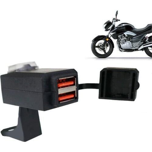 Black QC 3.1A Dual USB 9-12 V Waterproof Motorbike Motorcycle Handlebar Charger Adapter Power Supply Socket For Mobile Phone