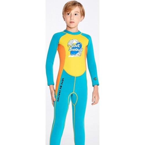 2021 Childrens Outdoor Wetsuit Sunscreen One-piece Swimsuit Warm Snorkeling Swimming Surfing Diving Suit For Boys