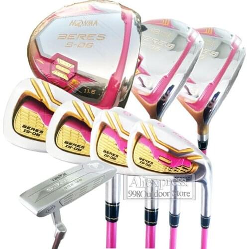 Women Golf Clubs HONMA S-06 4 Star Compelete Set of Clubs Driver Wood Irons Putter L Flex Graphite Shaft Free Shipping No Bag