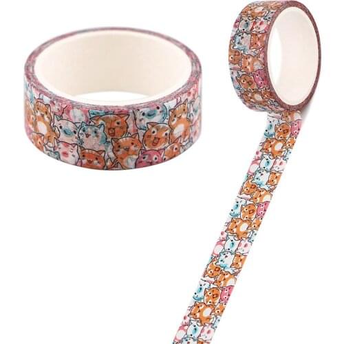 Flyingbee 15mmX5m Cat Painting Washi Tape Set Adhesive Tape DIY Decoration Sticker Scrapbooking Diary Stationery Supply X2305