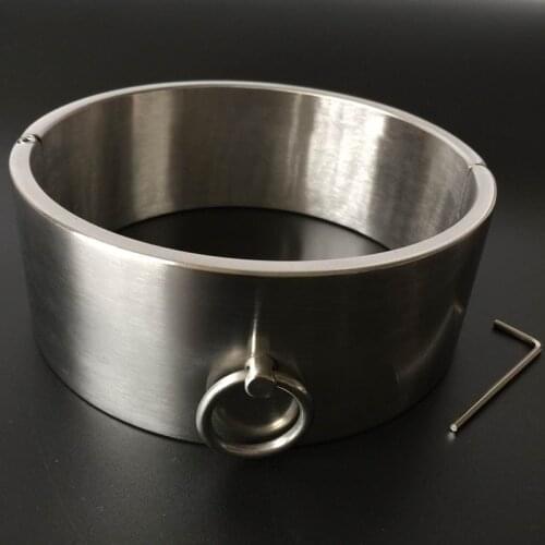 Hi-Q 6cm High Heavy Stainless Steel Neck Collar Restraints Bondage Fetish Slave BDSM Choker Chastity Device Sex Shop For Couples