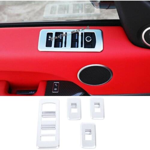 ABS Chrome Window Lift Switch Frame Cover Trim for Range Rover Sport 2014 2015 2016 2017