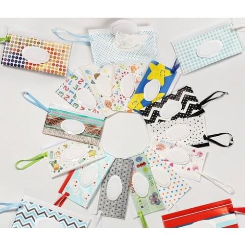 2020Home Wet Wipes Box Cleaning Wipe Convenient Storage Bag Easy-carrying EVA Tissue Container Bag Print Eco-Friendly 24x13.5cm