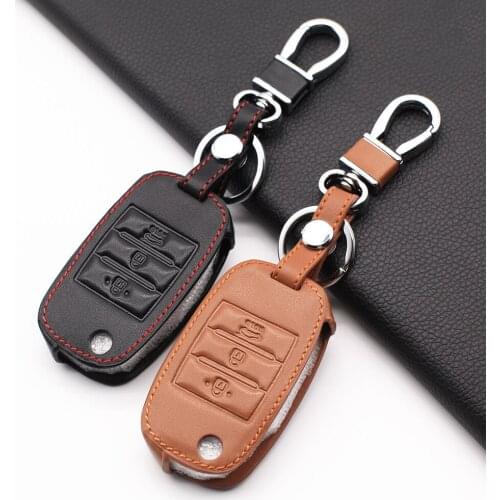 Leather Key Chain Ring Cover Case Holder for KIA Ceed K3 K4 K5 Sorento Sportage R QL KX5 KX3 KS3 RIO Car wallet