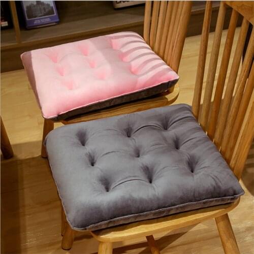 Square Crystal Velvet Cushion Cute Color Matching Chair Cushions Classical Winter Autumn Warm Office Home Students Seat Pads