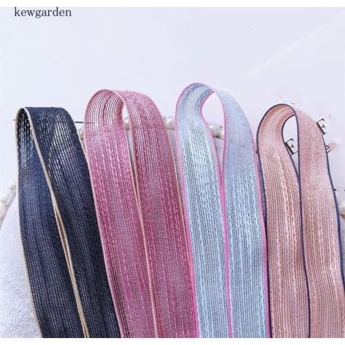 Kewgarden 1.5" 1" 16 25 38mm Color Edge Cotton Linen Ribbon DIY Bow Hair Accessories Crafts Handmade Tape Packing Riband 10 Yard
