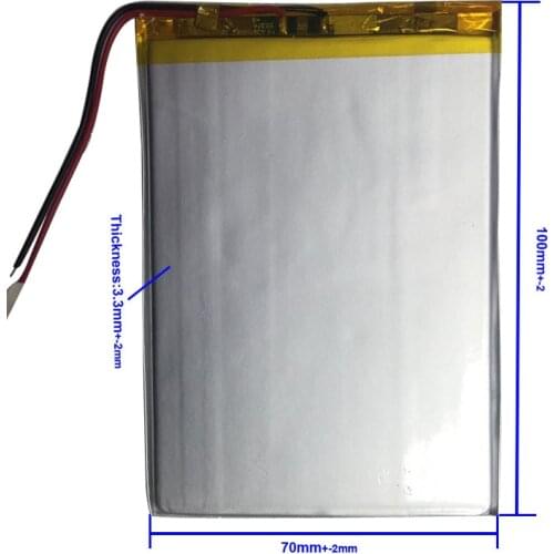 3.7V 3500mAh 3570100 Lithium Polymer Li-Po li ion Rechargeable Battery Lipo cells For POS PDA Tachograph Speaker Notebook