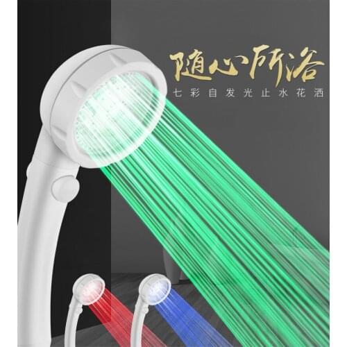 Multipurpose 7.7cm Diameter LED Temperature control handheld sprinkler Shower nozzle Shower Head With stop water function