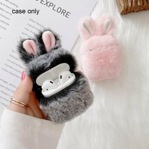 Cartoon Plush Rabbit Ears Protector For Airpods 1/2 Protector 3 Bear Box Storage Headset Pro Bluetooth Wireless Plush Q3A2