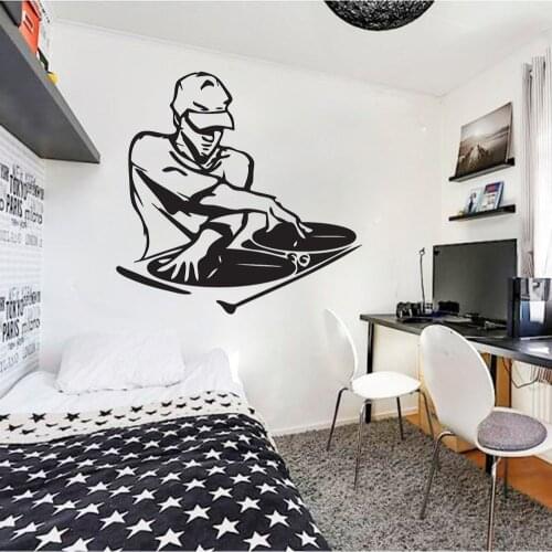 Music DJ Wall Decals Door Window Vinyl Stickers Mural Art Home Decor for Teens Bedroom Man Cave Bar Fashion Style Wallpaper 3759