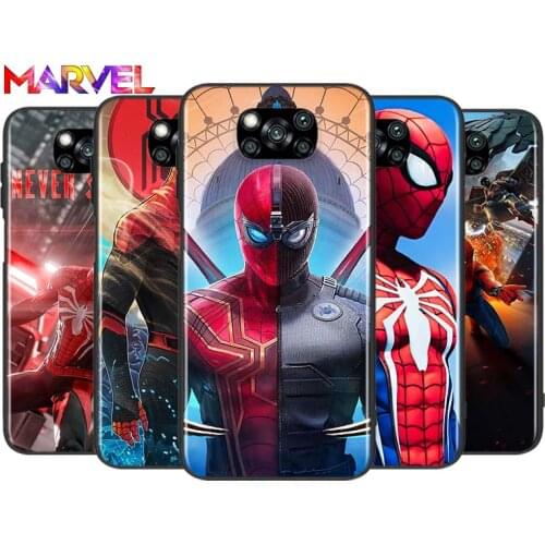 Marvel Spiderman hero for Xiaomi Poco X3 NFC X2 M3 M2 F2 F3 Pro C3 F1 A2 Lite Mix3 Play Silicone Soft Black Phone Case