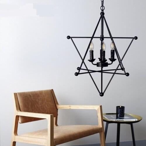Nordic Retro Five Star Iron Pendant Lights Industrial Creative Cafe Bar Single Head Restaurant Pendant lamps