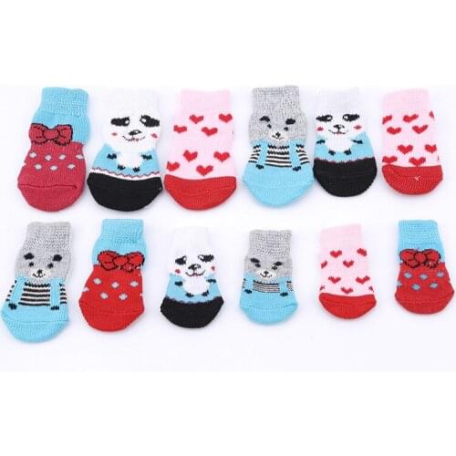 New Fashion Pet Dog Puppy Cat Shoes Slippers Non-Slip Socks Pet Cute Indoor For Small Dogs Cats Snow Boots Socks