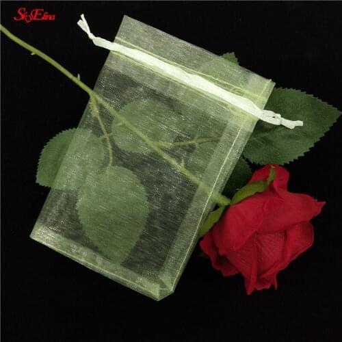 Wholesale 50pcs/lot Hot Pink Jewelry Packaging Gift Pouches Can be Customized Logo Tulle Drawstring Organza Bags 19 Colors 5z