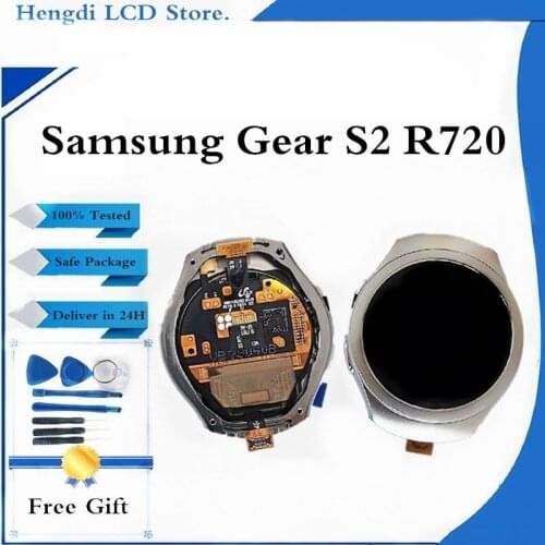 Original LCD Screen For Samsung Gear S2 R720 LCD Display Touch Screen Digitizer Assembly With Frame Replacement Parts