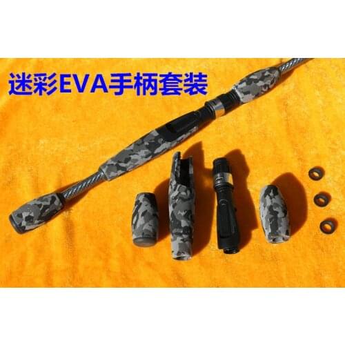 DIY Lure ice fishing rod with Spinning handle Casting handle Camouflage EVA split Reel seat