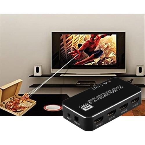 PUZHIJIE 4x1 HDMI Switch 4 in 1 out Ultra HD 4K2K Full HD 3D 1080P ARC HDMI switcher splitter