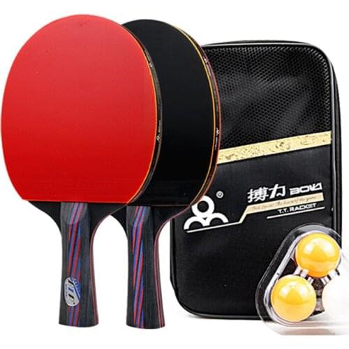 Table tennis set Ping pong paddle reverse adhesive racket training rackets with balls Short Long Handle Rubber Table Tennis