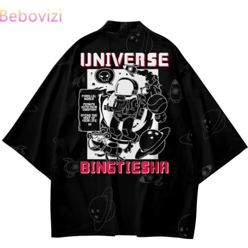 Plus Size Blue Black White Fashion Beach Japanese Kimono Kimetsu No Yaiba Robe Cardigan Men Shirts Yukata Haori Womens Clothing