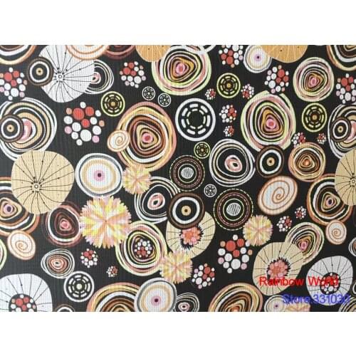 High Quality round pattern Faux PU Leather fabric for DIY sewing sofa table shoes bags bed material(1 yard)