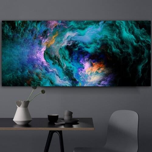 Wangart dark Cloud blue Abstract Oil Painting Think Independe Wall Picture For Living Room Canvas Modern Art Poster And Print