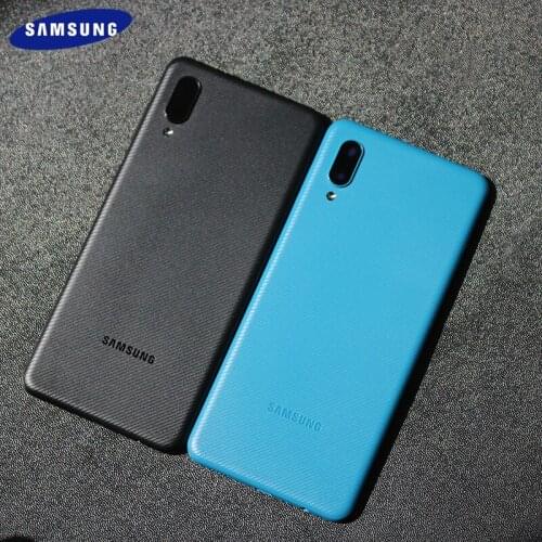 Samsung Galaxy A02 Back Battery Cover Door Rear Housing Replacement Case With Side Button&Camera Lens A 02 a02 Phone Shell +logo