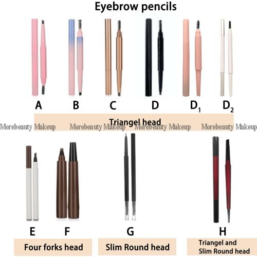 100pc Custom Logo Natural Makeup Double Head Super Fine Eyebrow Pencil Waterproof Lasting Eyes Black Brown Make Rotatable Up Pen