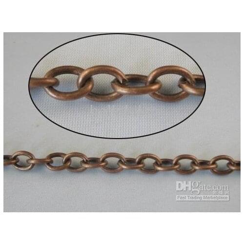 15 METERS ANTIQUED COPPER METAL LINK CHAINS For Jewelry Making #18685