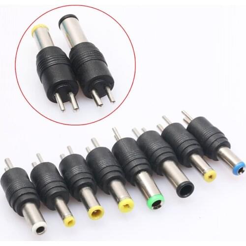 1Set 8Pcs Universal AC/DC Power Notebook Laptop Charger Adapter Tip 2Pin Plug Connector