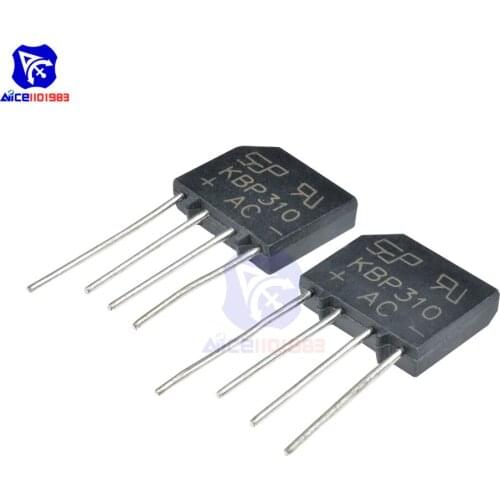 10PCS/Lot Bridge Rectifier Diode KBP310 SIP-4 3A 1000V Single Phase Bridge Rectifier Original Integrated Circuit