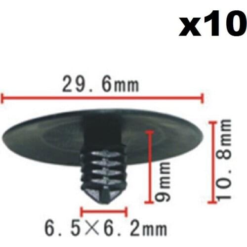 10x For Honda Nylon Fastener Retainer Clip Hood Insulation / Heatproof cotton fastener