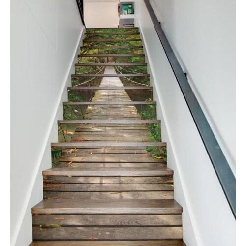 Colomac 3d 13pcs waterproof stair floor stickers renovation creative pattern living room DIY home decor poster stairway stickers