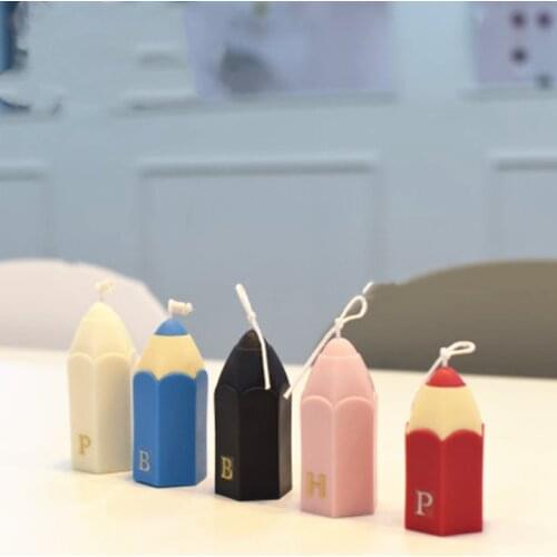 3D Pencil Crayons Aromatherapy Plaster Candle Chocolate Handmade DIY Classmate Gift Decoration Silicone Mold