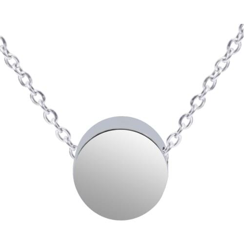 1PCS New Fashion Stainless Steel Round Simple Style Pendant Chain Necklace Men Gold Color Long Necklace For Jewelry Making S060